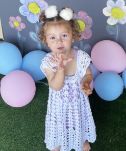 Χειροποίητο crochet πλεκτό βαπτιστικό φόρεμα για κορίτσι, σε boho στυλ!