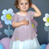 Χειροποίητο crochet πλεκτό βαπτιστικό φόρεμα για κορίτσι, σε boho στυλ!