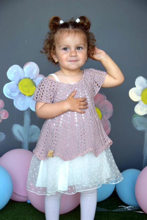 Χειροποίητο crochet πλεκτό βαπτιστικό φόρεμα για κορίτσι, σε boho στυλ!