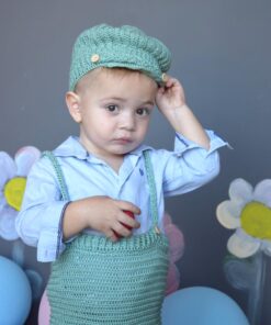 Χειροποίητη crochet πλεκτή βαπτιστική σαλοπέτα για αγόρι