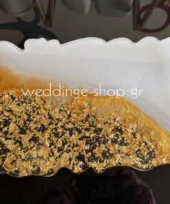 Χειροποιητος ορθογώνιος δίσκος από υγρό γυαλί