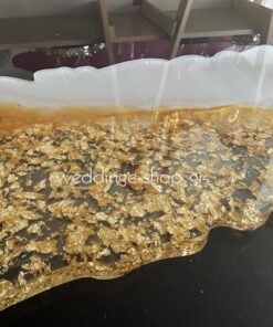 Χειροποιητος ορθογώνιος δίσκος από υγρό γυαλί
