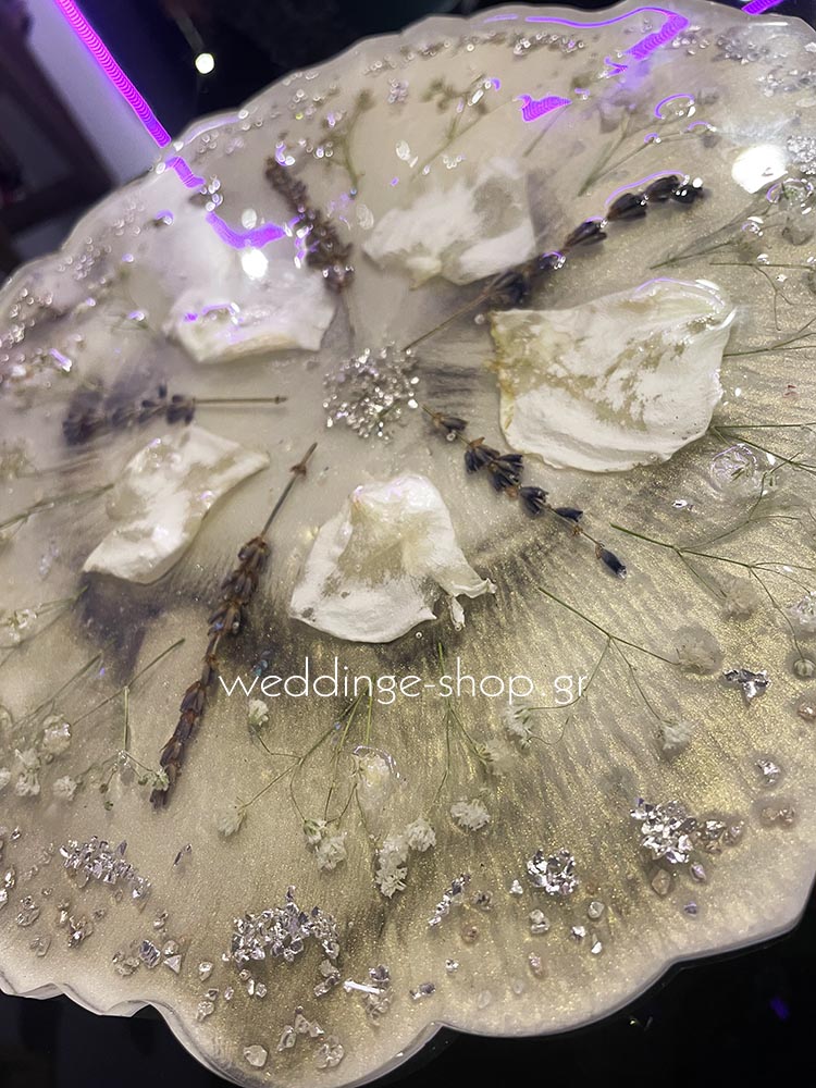 Δίσκος από υγρό γυαλί, αναμνηστικό νυγικής ανθοδέσμης