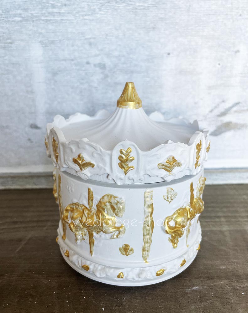 Μπομπονιέρα μπιζουτιέρα καρουζέλ απο πορσελάνη