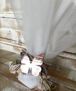 Μπομπονιέρα πεταλούδα από χρυσό πλέξι γκλας